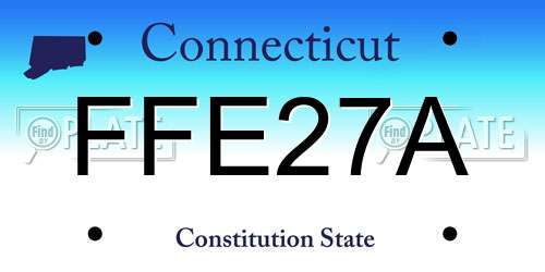 FFE27A Connecticut License Plate