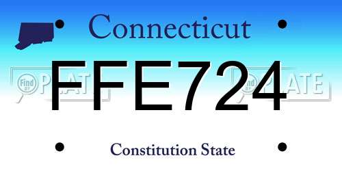 FFE724 Connecticut License Plate