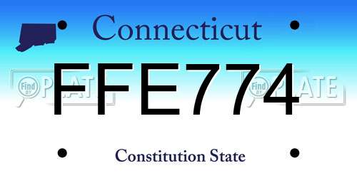 FFE774 Connecticut License Plate