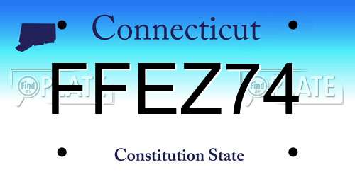 FFEZ74 Connecticut License Plate