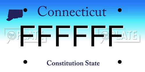FFFFFF Connecticut License Plate