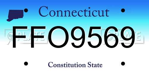 FFO9569 Connecticut License Plate