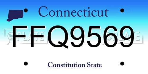 FFQ9569 Connecticut License Plate