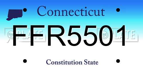 FFR5501 Connecticut License Plate