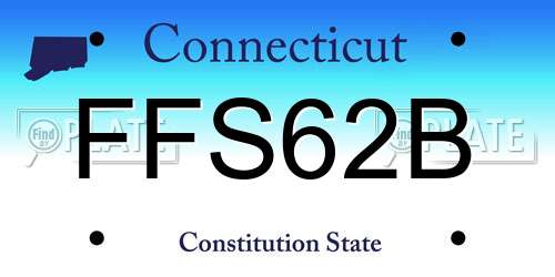 FFS62B Connecticut License Plate