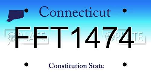 FFT1474 Connecticut License Plate