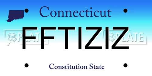 FFTIZIZ Connecticut License Plate