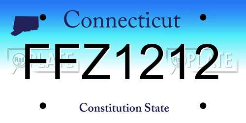 FFZ1212 Connecticut License Plate