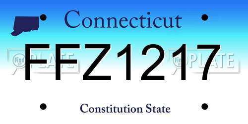 FFZ1217 Connecticut License Plate