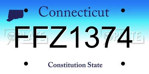 FFZ1374 Connecticut License Plate