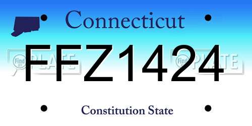 FFZ1424 Connecticut License Plate