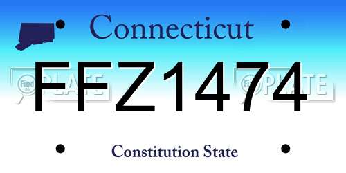 FFZ1474 Connecticut License Plate