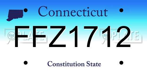 FFZ1712 Connecticut License Plate