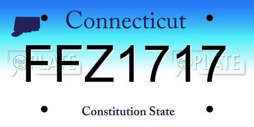 FFZ1717 Connecticut License Plate