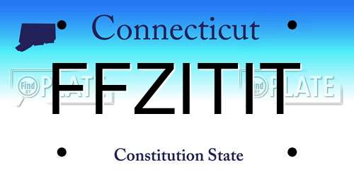 FFZITIT Connecticut License Plate