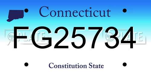 FG25734 Connecticut License Plate