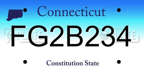 FG2B234 Connecticut License Plate