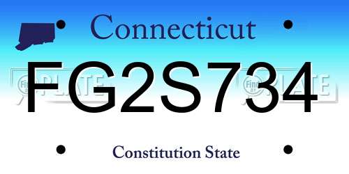 FG2S734 Connecticut License Plate