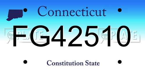 FG42510 Connecticut License Plate