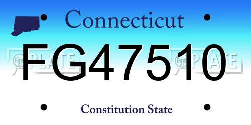 FG47510 Connecticut License Plate