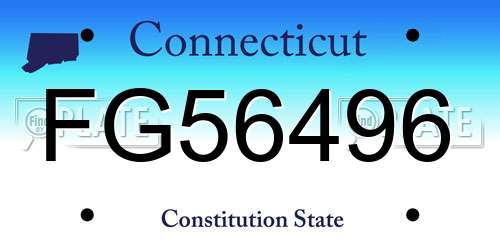 FG56496 Connecticut License Plate