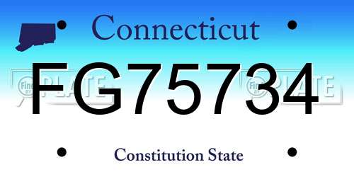 FG75734 Connecticut License Plate