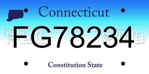 FG78234 Connecticut License Plate