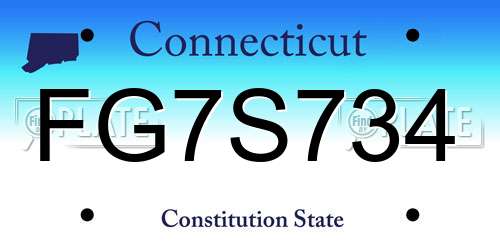FG7S734 Connecticut License Plate