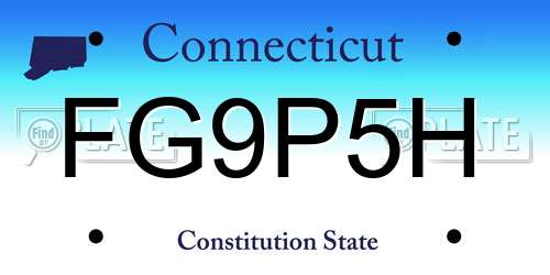FG9P5H Connecticut License Plate