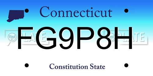 FG9P8H Connecticut License Plate