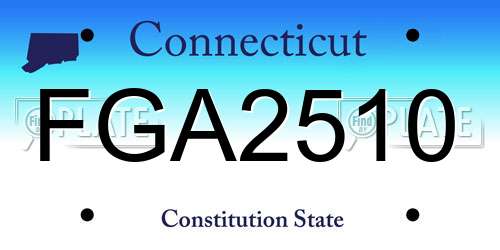 FGA2510 Connecticut License Plate