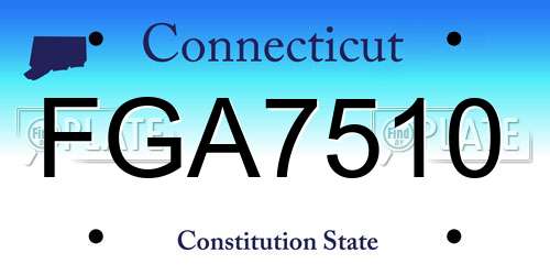 FGA7510 Connecticut License Plate