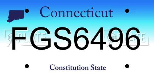 FGS6496 Connecticut License Plate