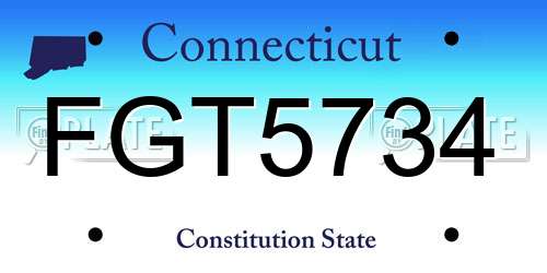 FGT5734 Connecticut License Plate