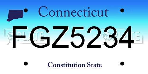 FGZ5234 Connecticut License Plate