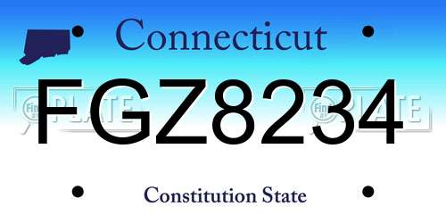 FGZ8234 Connecticut License Plate