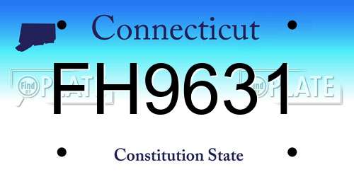FH9631 Connecticut License Plate