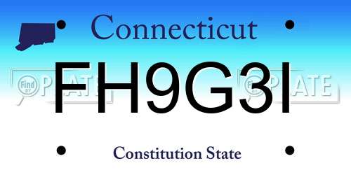 FH9G3I Connecticut License Plate