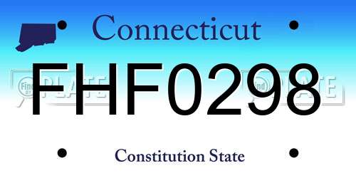 FHF0298 Connecticut License Plate