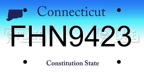 FHN9423 Connecticut License Plate
