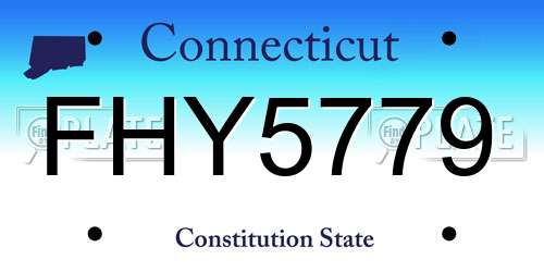 FHY5779 Connecticut License Plate