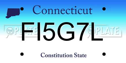 FI5G7L Connecticut License Plate