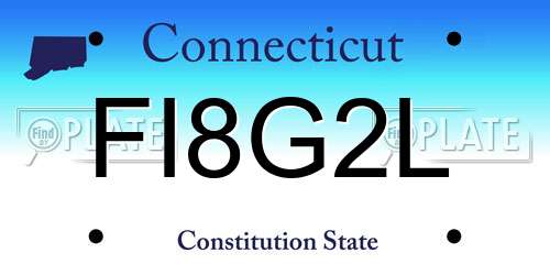 FI8G2L Connecticut License Plate