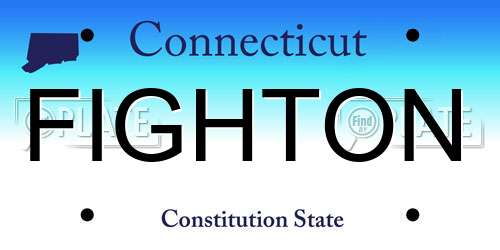 FIGHTON Connecticut License Plate