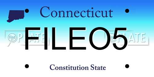 FILEO5 Connecticut License Plate