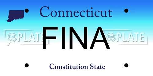 FINA Connecticut License Plate