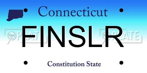 FINSLR Connecticut License Plate