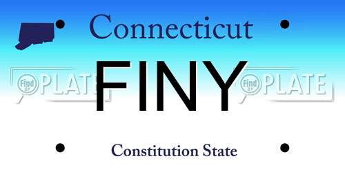 FINY Connecticut License Plate