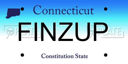 FINZUP Connecticut License Plate