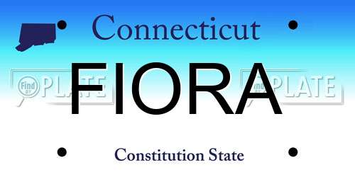 FIORA Connecticut License Plate